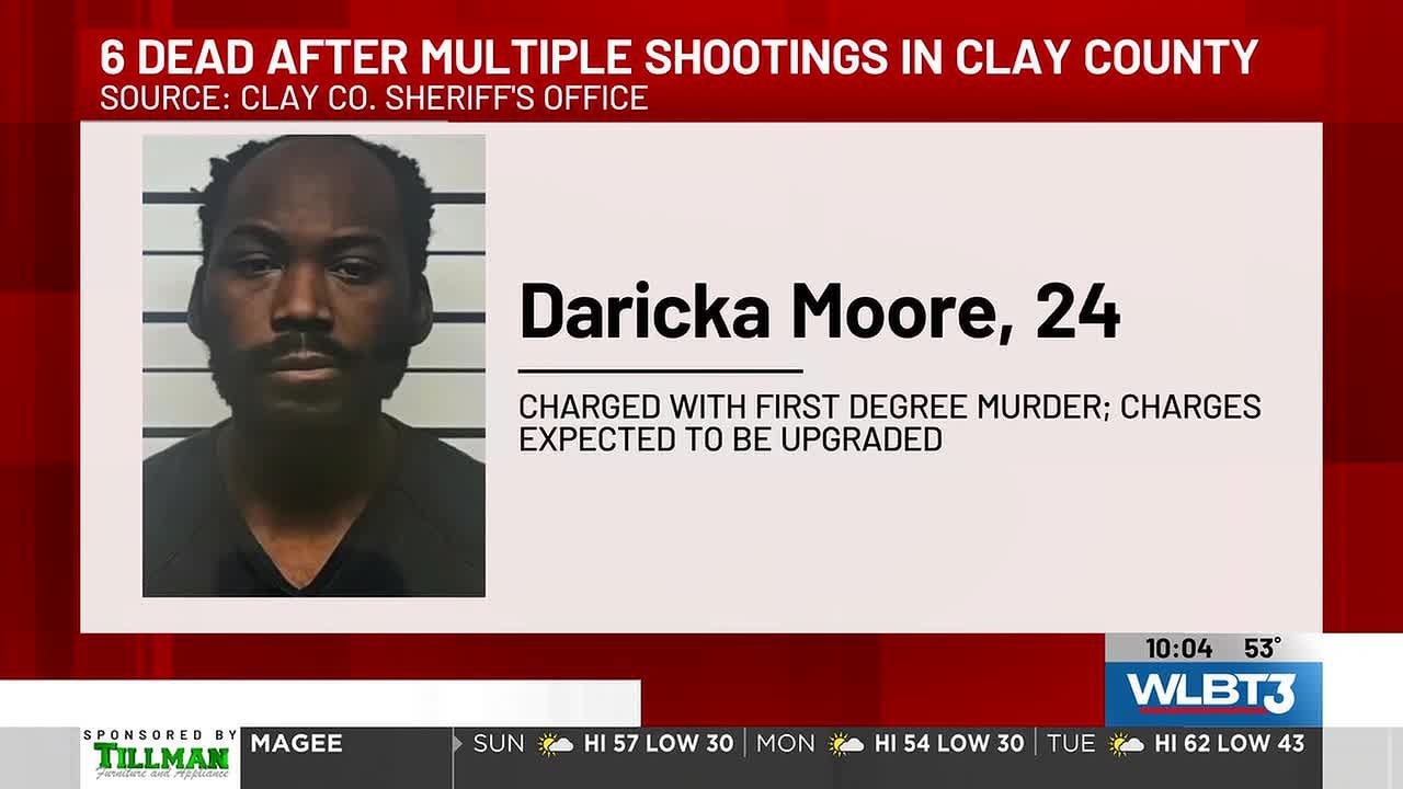 Suspect identified in 3 Clay Co. shootings, 6 people killed
