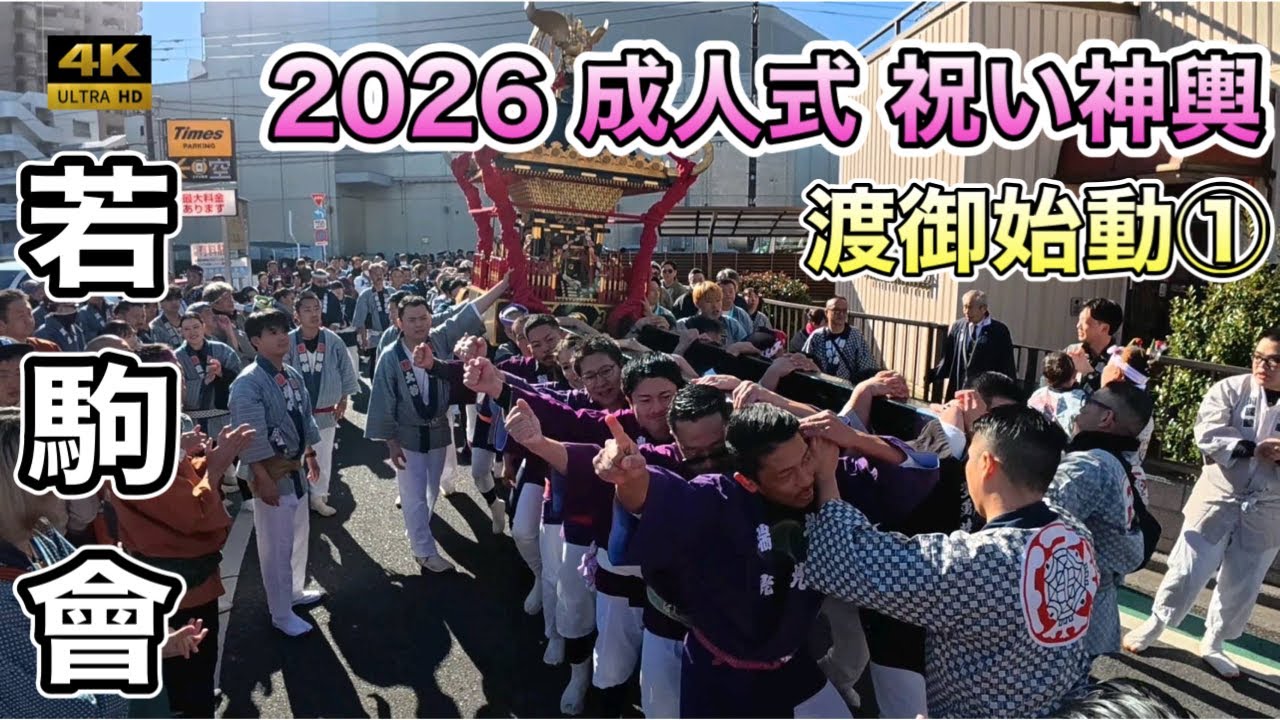 【若駒會2026】 成人式記念神輿  4K渡御始動！新春の空に響く江戸前神輿の真髄 荒川区南千住
