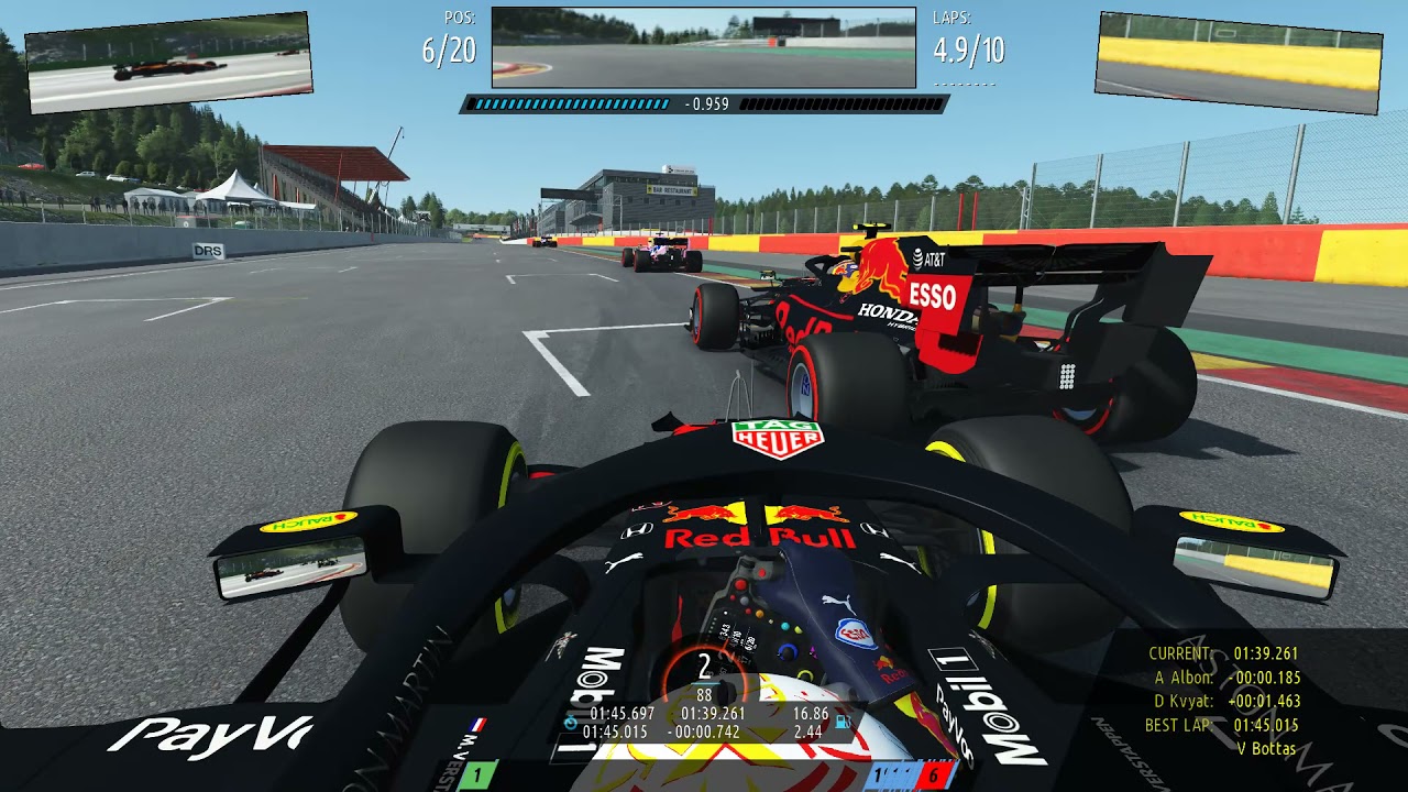 rFactor2 : F1 2020 . Max Verstappen . RedBull Racing . Spa-Francorchamps with Ai 100%