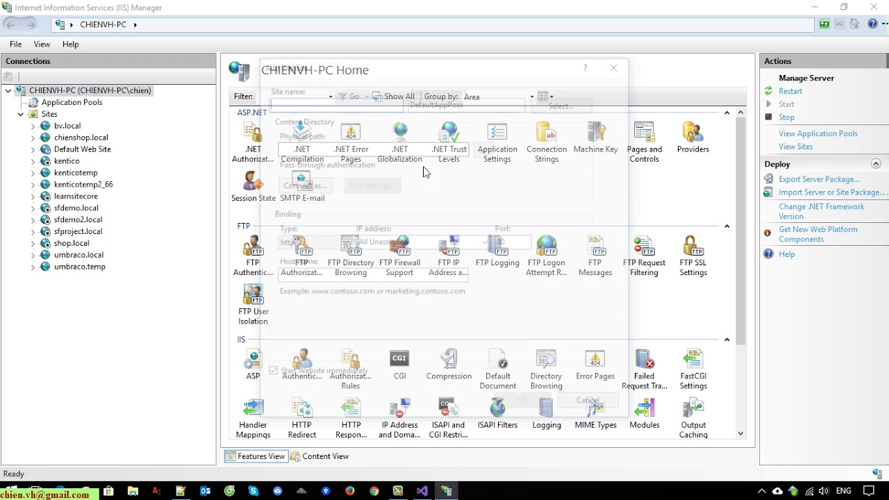 Настройка публикации веб-проекта Visual Studio на сервере IIS