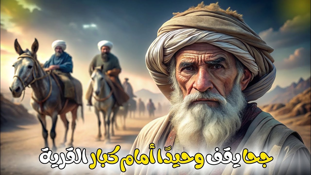 جحا يقف وحيدًا أمام كبار القرية  كلمة حكيمة جعلتهم يلتزمون الصمت