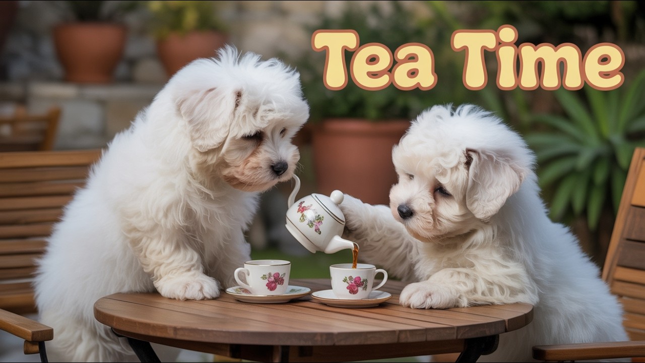Estos bichones trabajan juntos para hacer té | ¡Adorable!