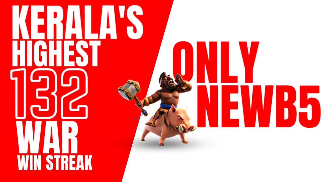 🛑132 WAR WIN STREAK | Kerala's Highest | Clash of Clans LIVE Malayalam