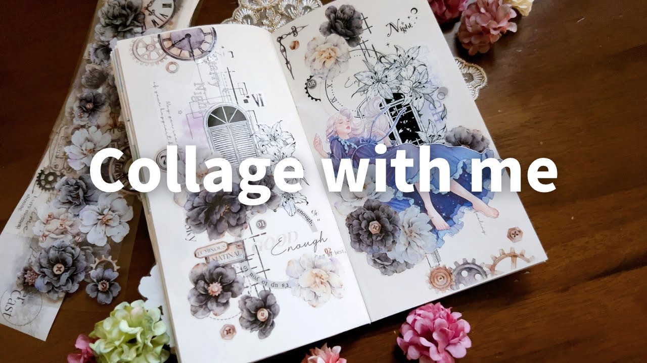 [ASMR] 夢の中へ落ちていくコラージュＩcollageＩjournalＩscrapbooking 