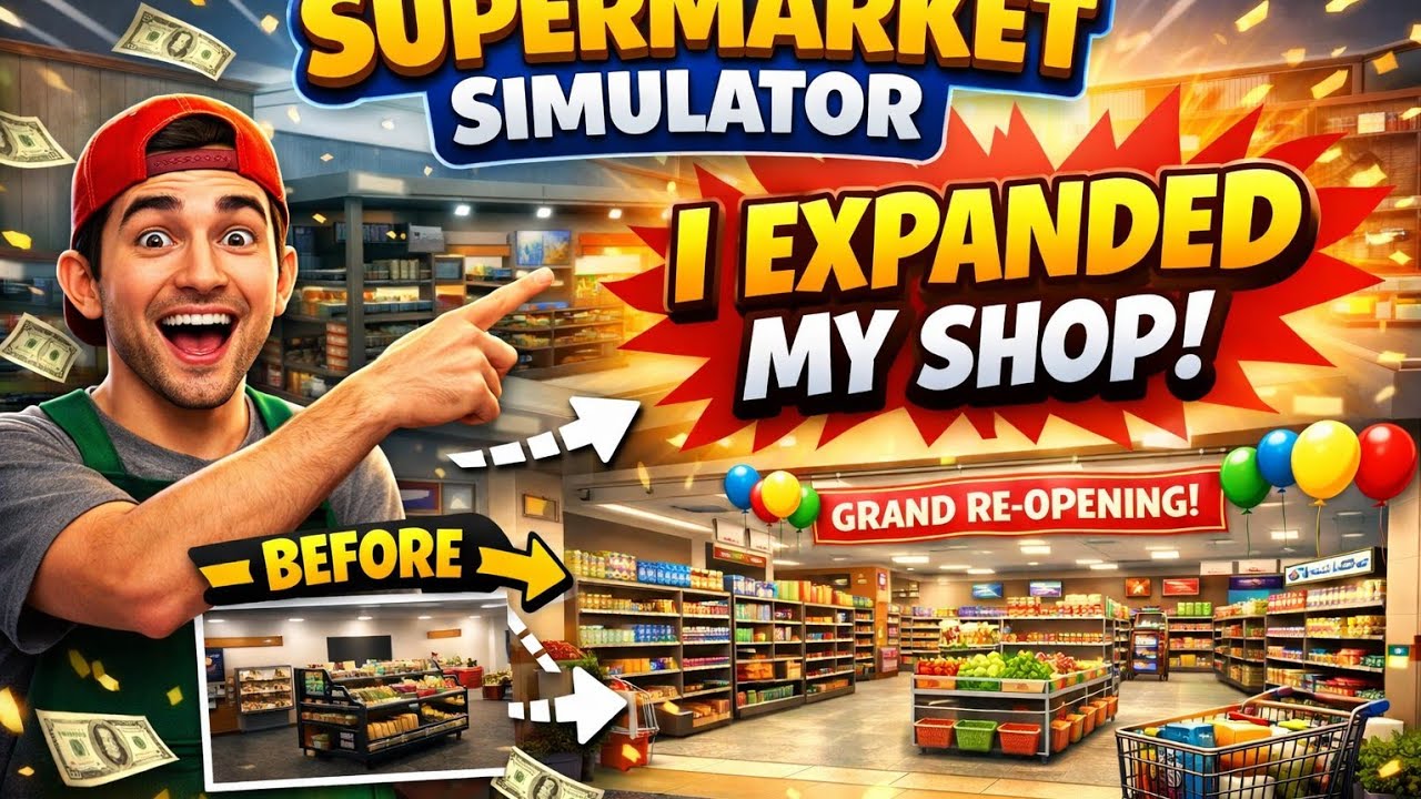 My shop is bigger now.//Supermarket sumolator part 3 /#supermakert #part3 
