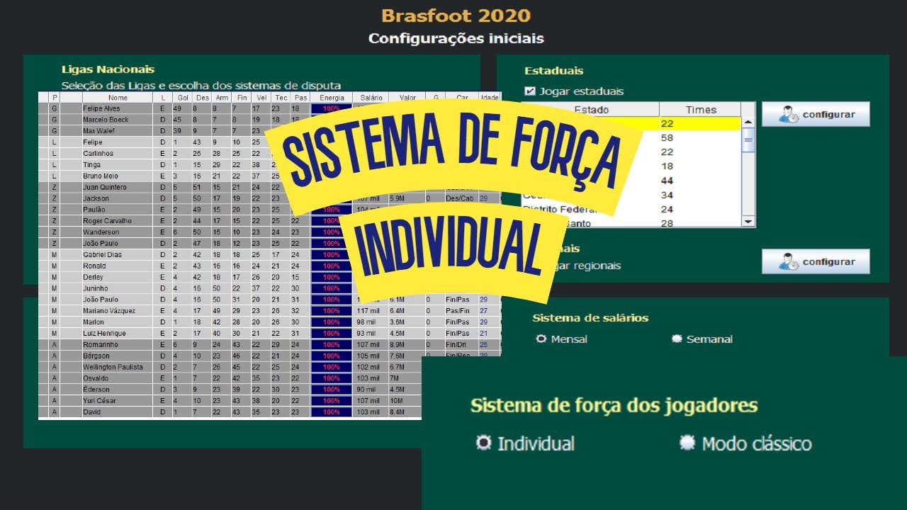 Entendendo o sistema de forças individual dos jogadores | Brasfoot 2020 | Dicas
