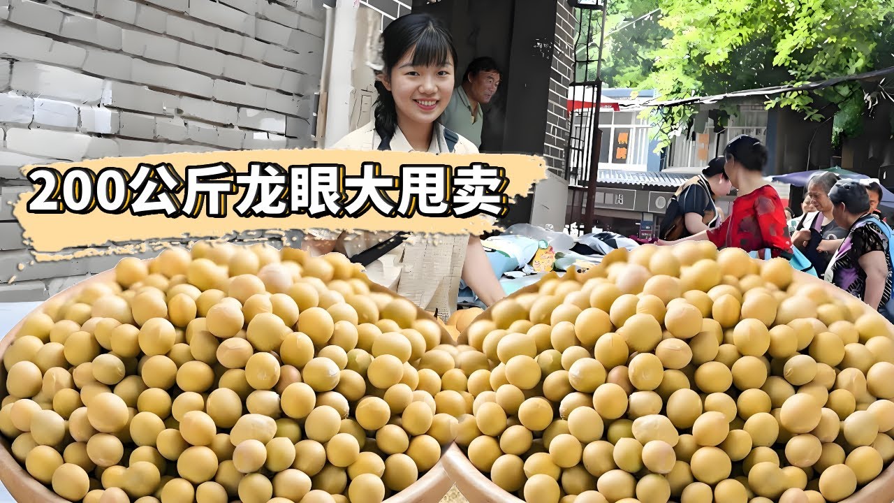 農村阿妹進城擺攤賣龍眼！ 200公斤水果大甩賣，不到1小時賺了5000多！ 【燕麥行遊】