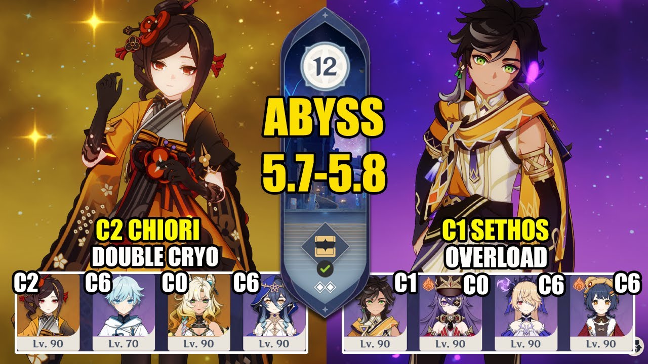 【Genshin Impact Бездна 5.7-5.8】C2 Тиори Крио-команда + C1 Сетос Перегрузка｜原神 Spiral Abyss