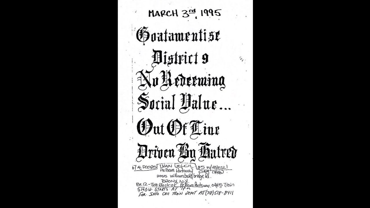 District 9 - Live at The Train Depot in the Bronx, NY 3/3/95
