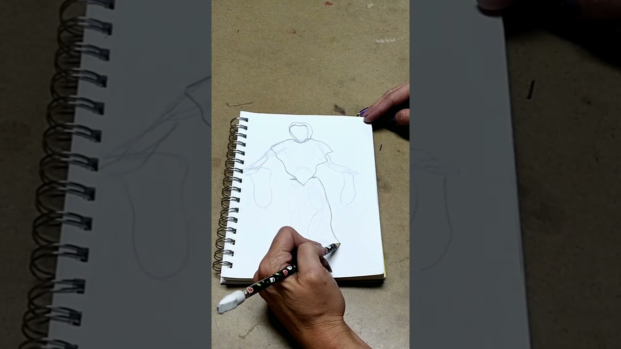#short timelapse drawing of a mage robe