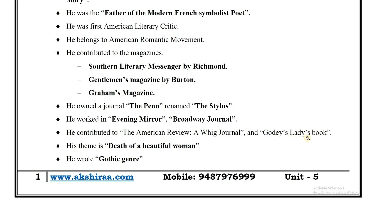 UG TRB - American Literature - The Cask Of Amontillado