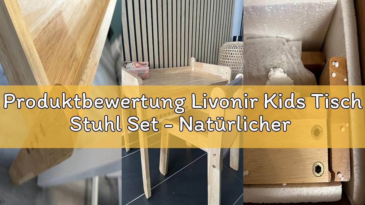 Produktbewertung Livonir Kids Tisch Stuhl Set - Natürlicher Holzschreibtisch, Kinderschreibtisch und