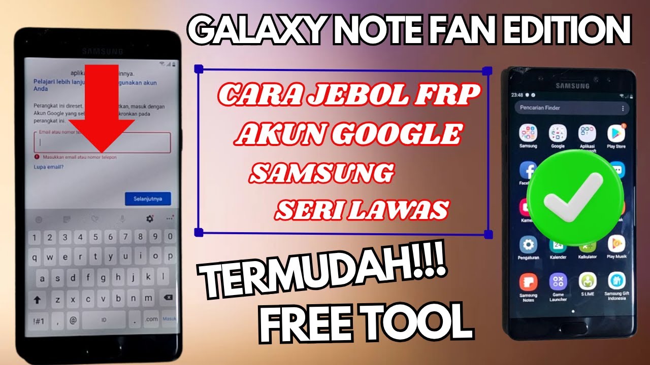 CARA BYPASS FRP AKUN GOOGLE  HP SAMSUNG FREE TOOL‼️ GALAXY NOTE FAN EDITION  ⁉️