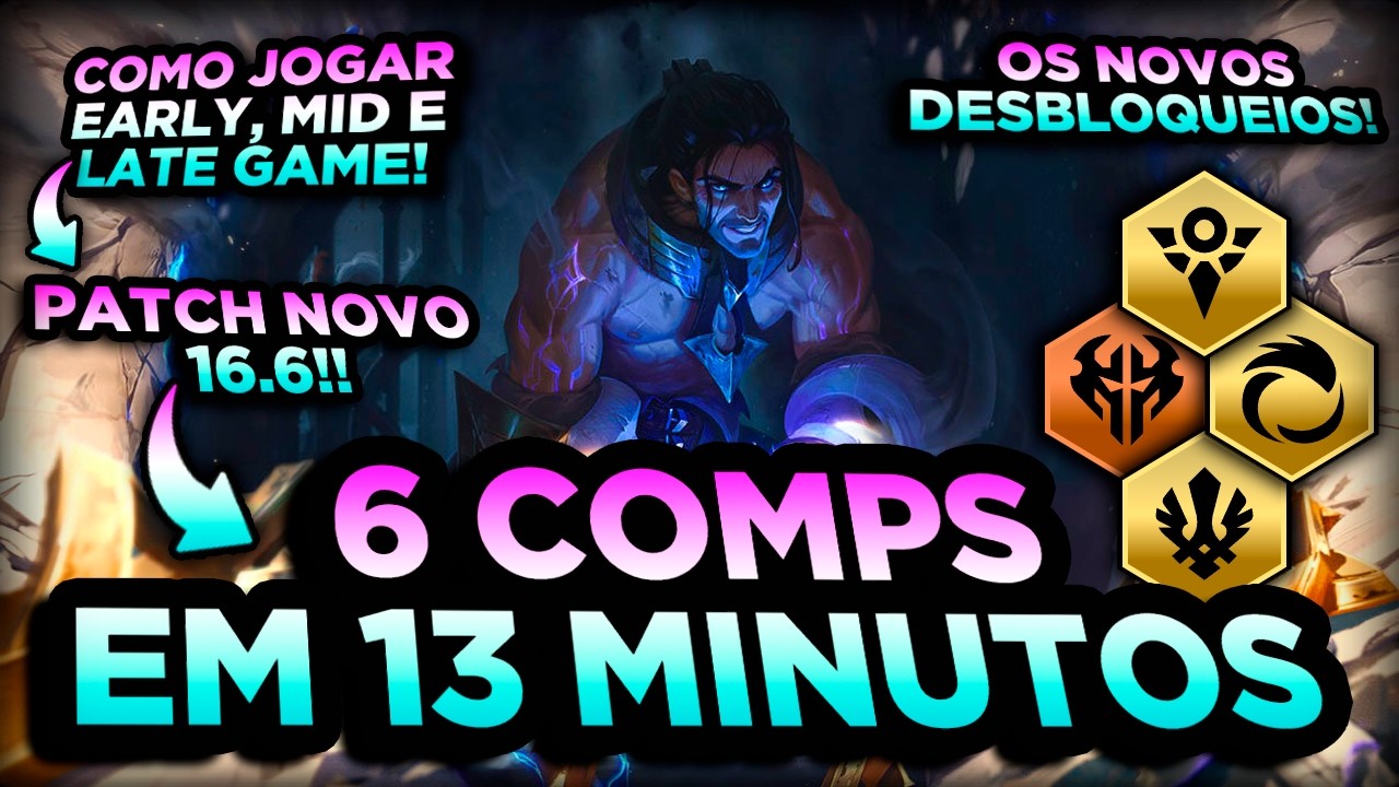 6 COMPOSIÇÕES EM 13 MINUTOS NO PATCH NOVO 16.6 PARA SUBIR ELO!! | TEAMFIGHT TACTICS SET 16