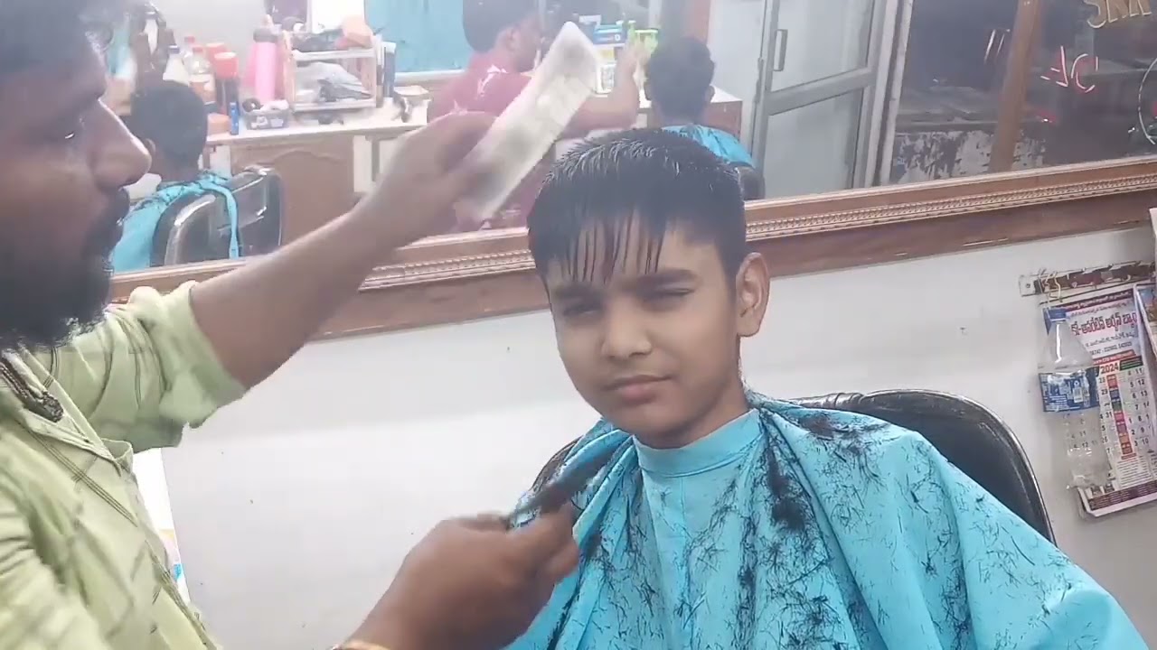 school student deppa cutting||asrm school boy hairstyle💇 best indian barber||srk telugubarber