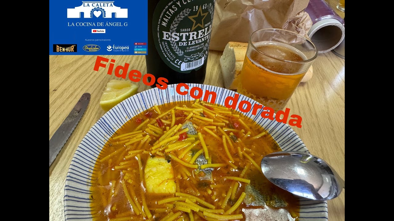 Cazuela de fideos con dorada fresca