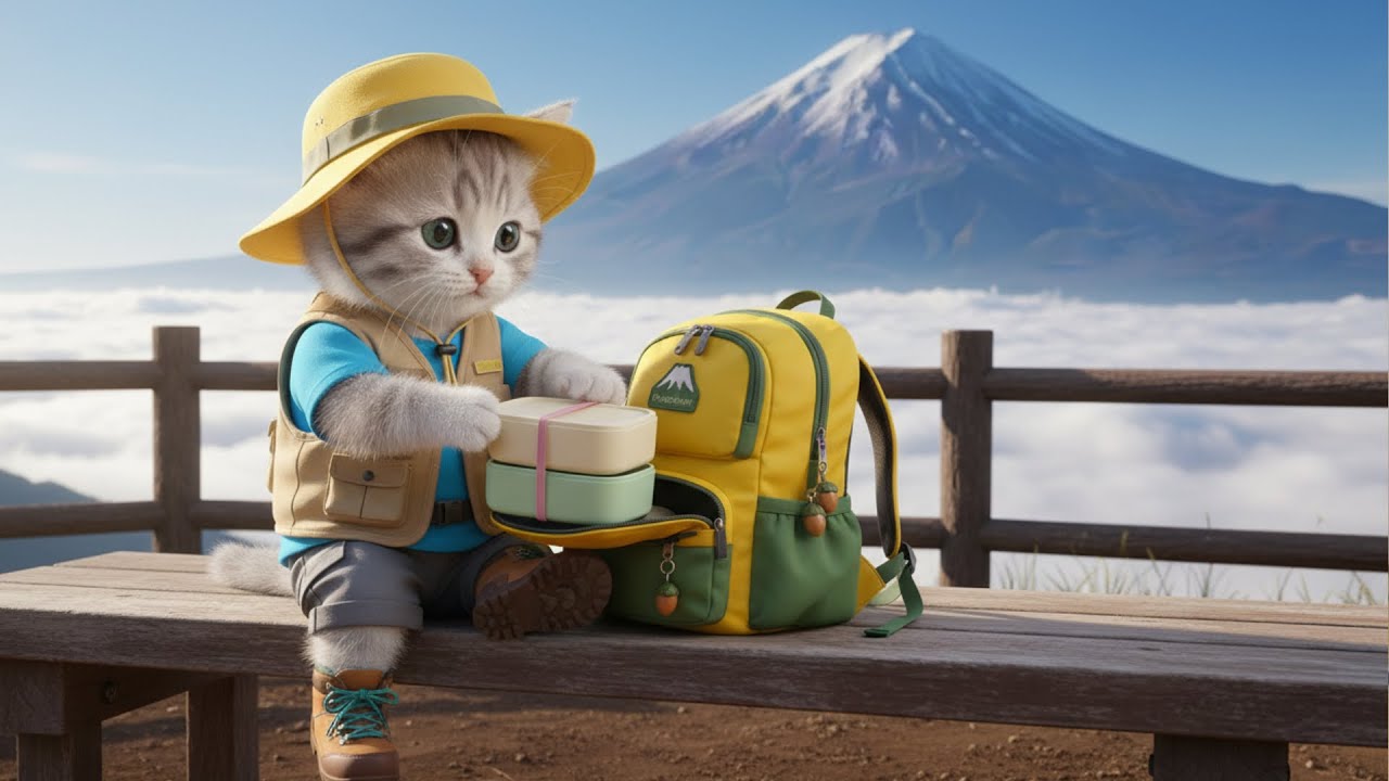 絶景かな!!猫、初めての富士山観光!!ねこの一日に密着🐱🗻