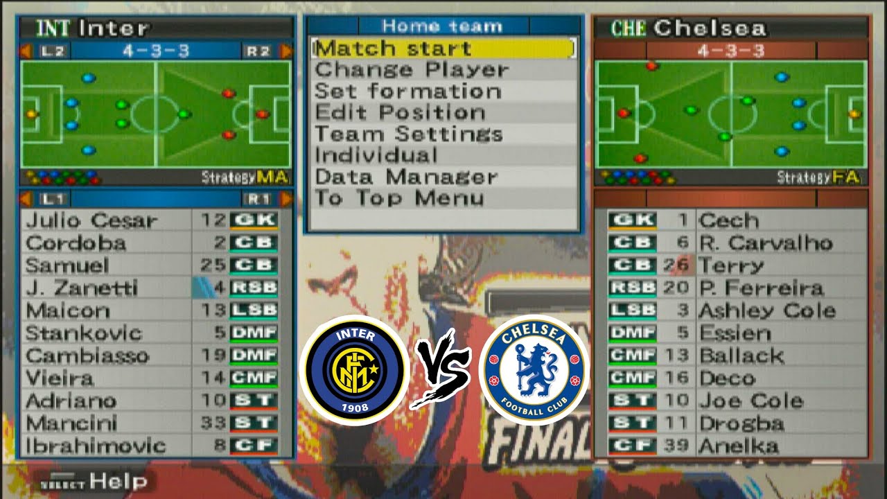 Chelsea vs Inter Milan - Winning Eleven 10 PS2 season 2007/2008