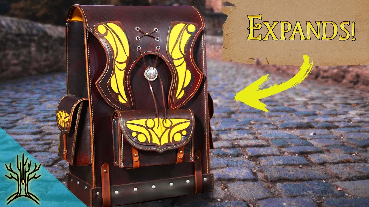 Leather Adventure Bag - Expands to fit all your quest items!