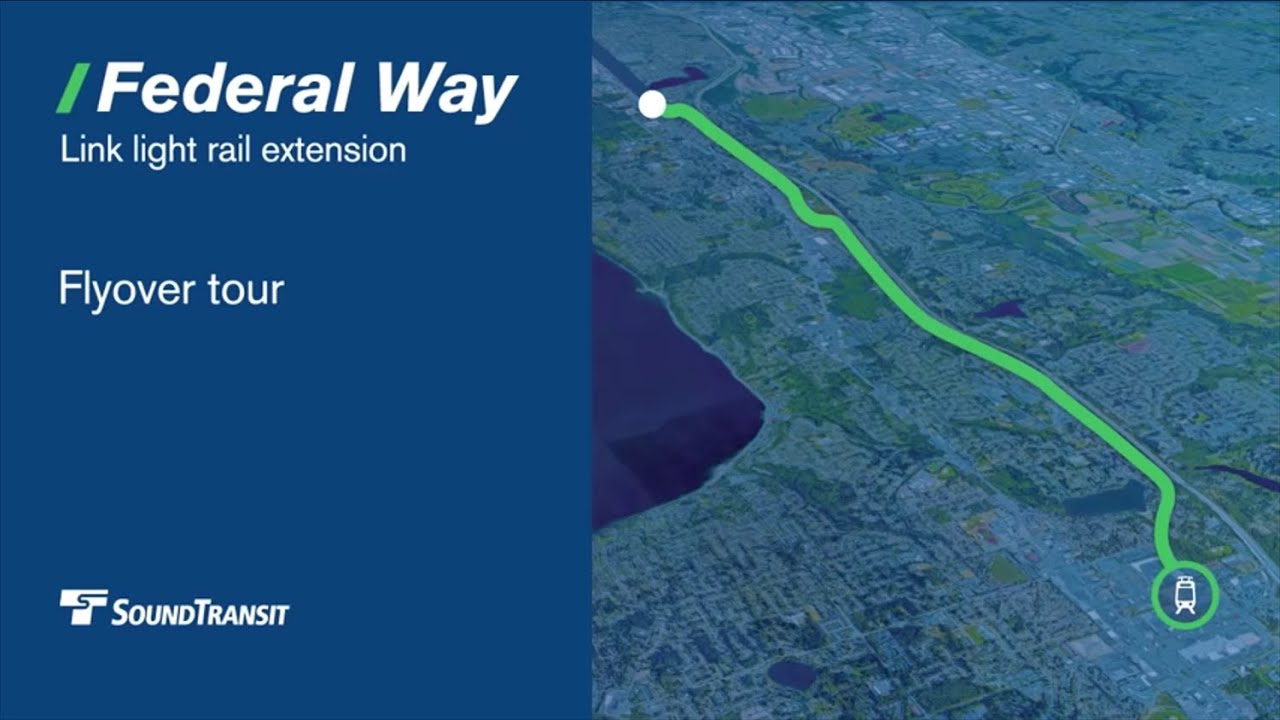 Federal Way Link light rail flyover tour