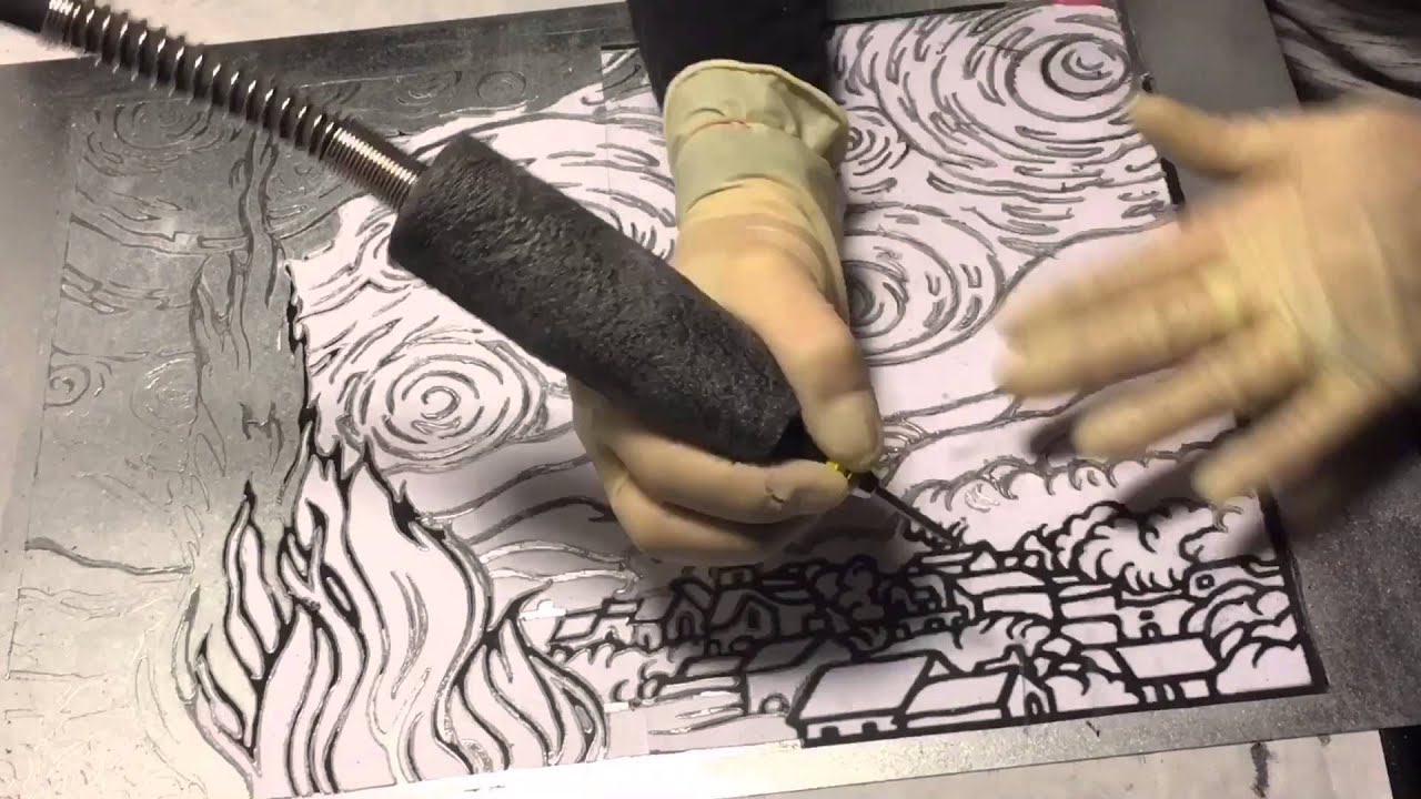 Steel Carving with Rotary tool for Dremel Make this contest Van Gogh Starry Night