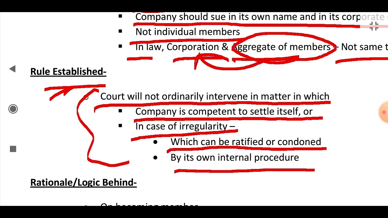 Majority Rule | Rule in Foss Vs Harbottle