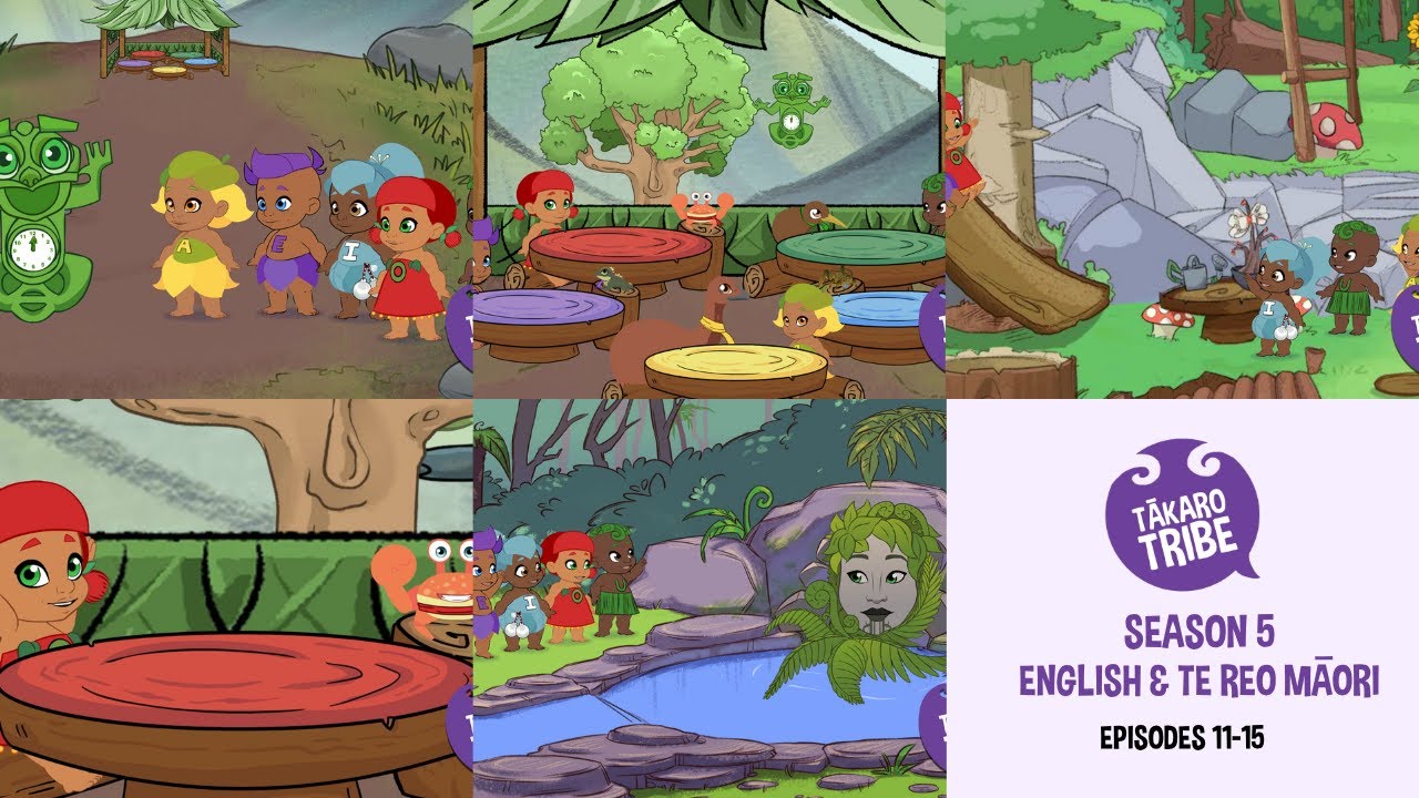 Episodes 11-15 | Tākaro Tribe Season 5 | English & Te Reo Māori | Learn Te Reo Māori | Kids Cartoon
