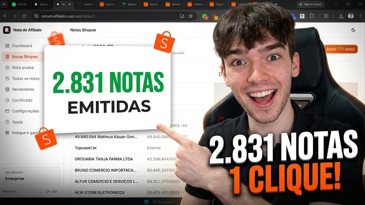2.831 Notas Fiscais de Comiss&atilde;o Extra da Shopee &mdash; emiss&atilde;o em massa NFS-e