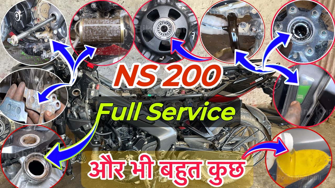 Pulsar NS 200 full service full detail, NS 200 new model full service at home, NS 200 bs6 engine oil