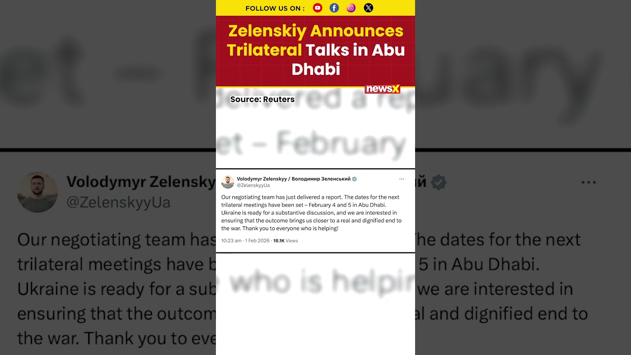 Zelenskiy Announces Trilateral Talks in Abu Dhabi Scheduled February 4–5