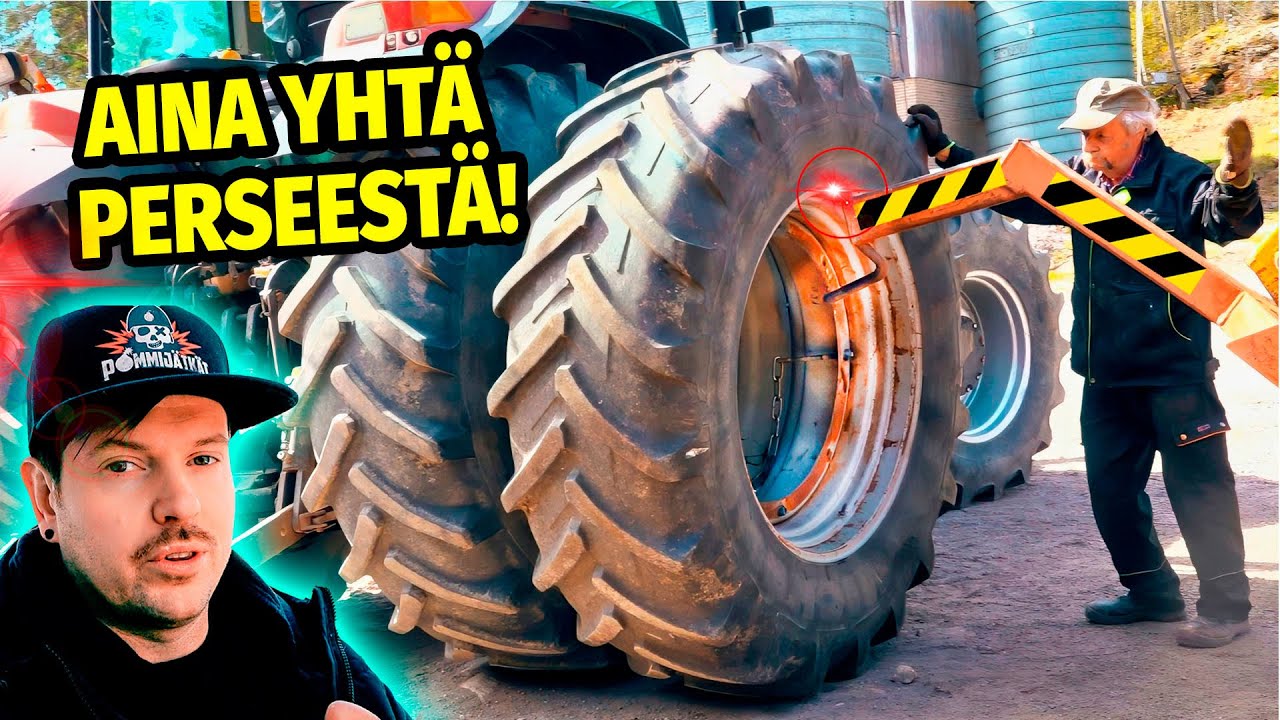 Paripyörien laitto traktoriin ja aina yhtä per**estä!!!