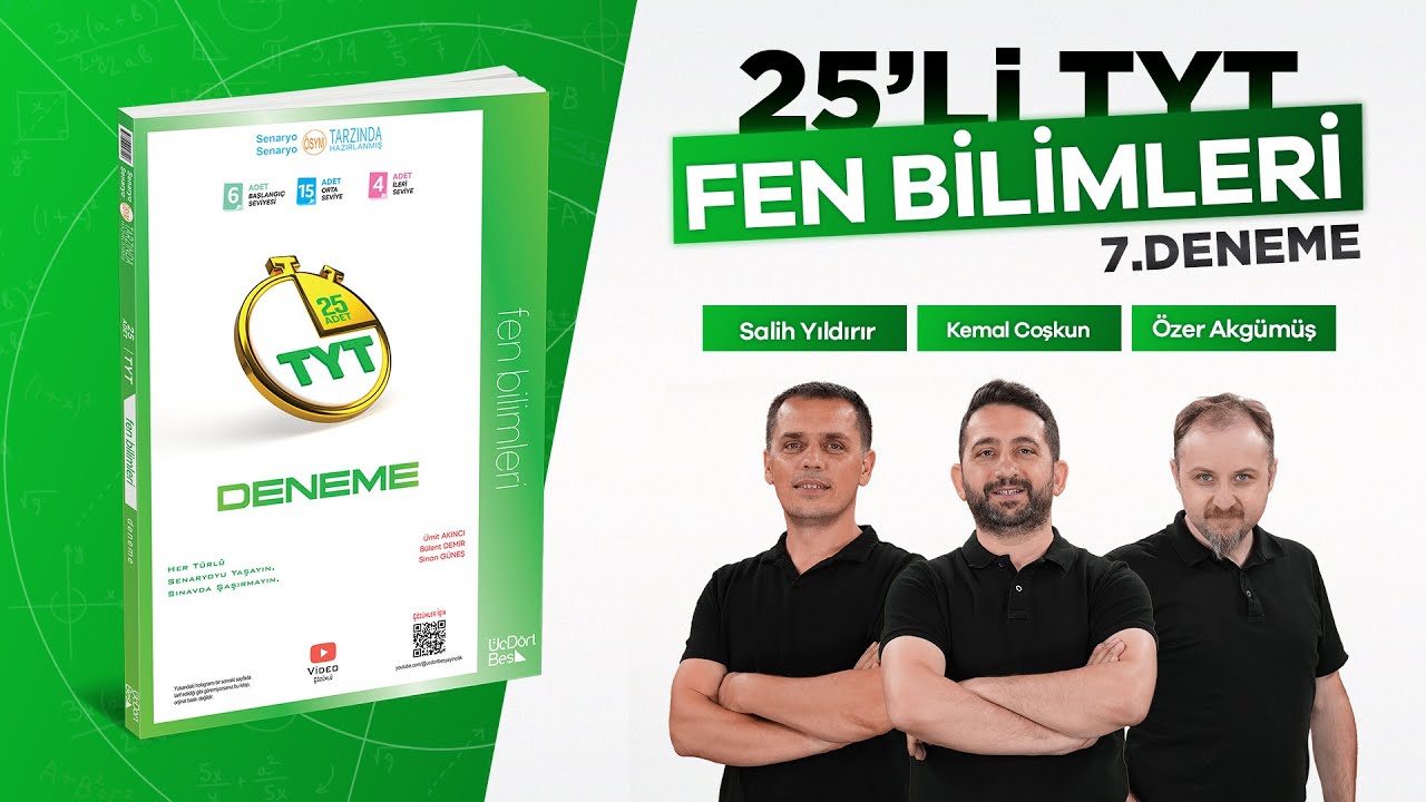 ÜÇDÖRTBEŞ YAYINCILIK TYT 25'Lİ FEN BİLİMLERİ DENEMESİ 2026 - 7. DENEME