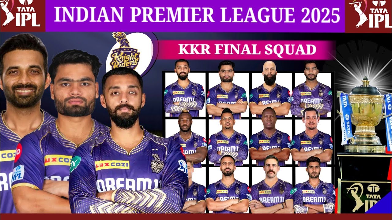 IPL 2025| Kolkata Knight Riders | KKR Final Players List 2025 l