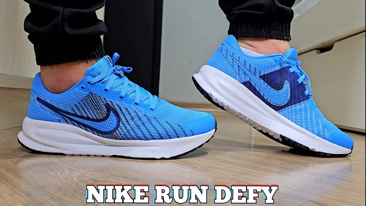 Review Do Tênis Nike Run Defy Azul Claro | Demonstração No Pé | On  Feet | Tênis Para Corrida