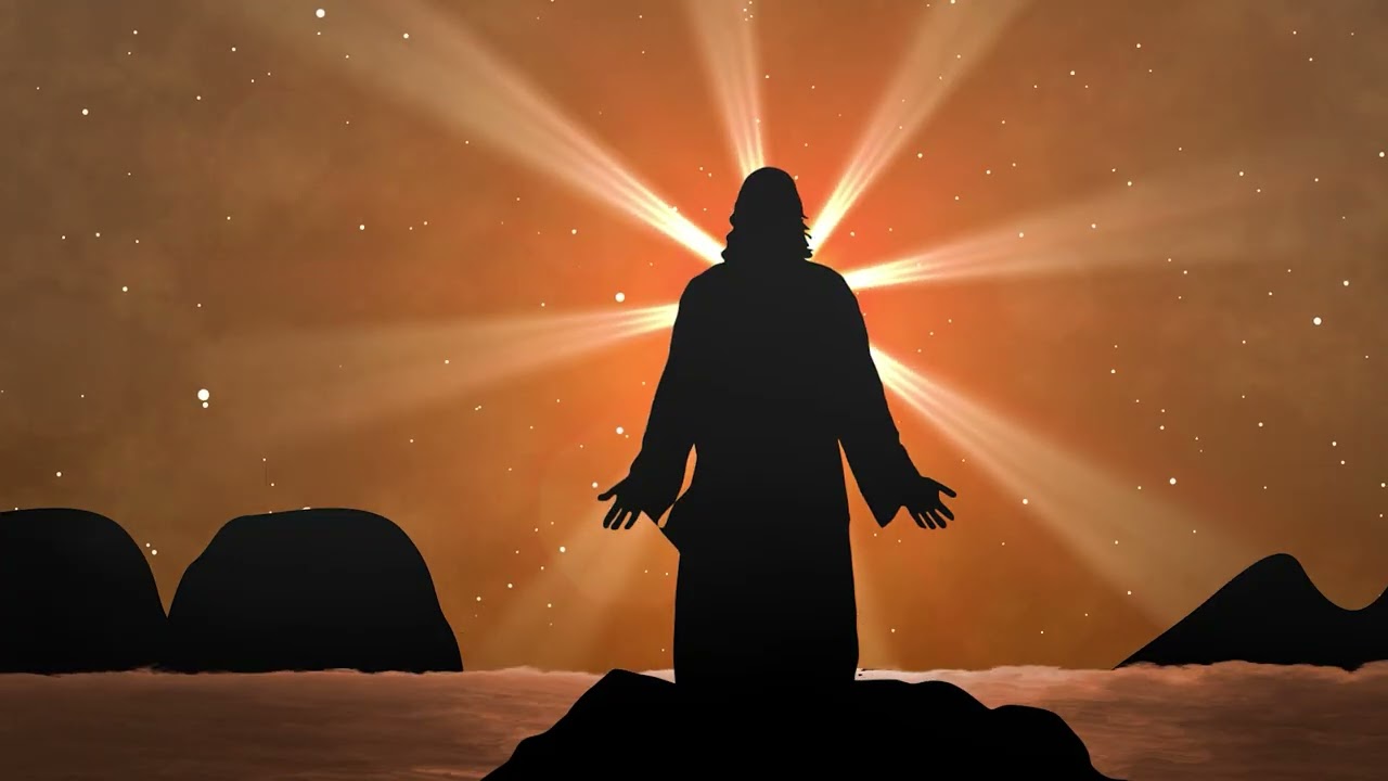Jesus on the Hill | Radiant Light and Shimmering Stars