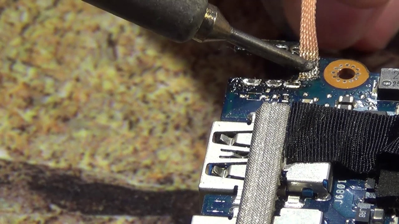 Naprawa laptopa ASUS UX32 połamane gniazdo ładowania/repair broken charging socket