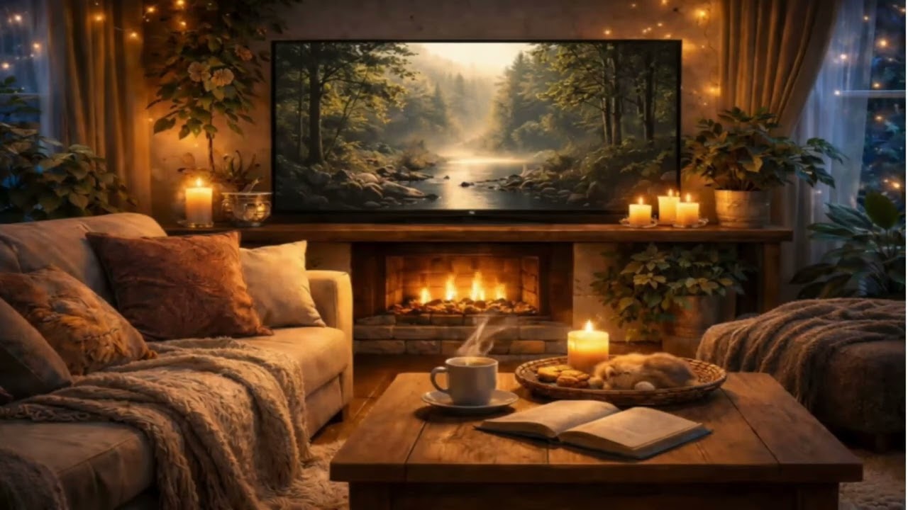 Cozy Home Vibes 🔥 | 4K Fireplace & Candlelight Ambiance