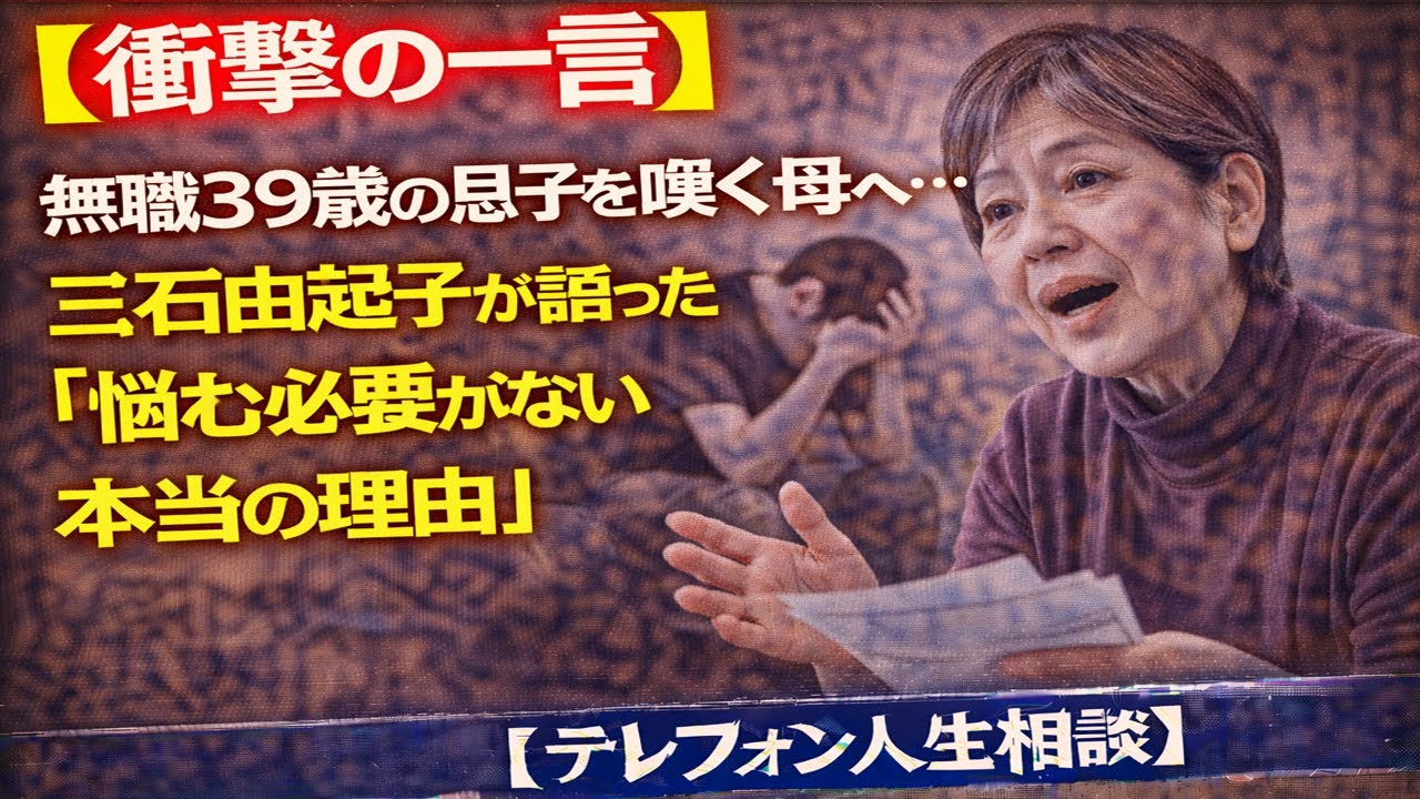 【衝撃の一言】無職39歳の息子を嘆く母へ…三石由起子が語った「悩む必要がない本当の理由」 [テレフォン人生相談 ]