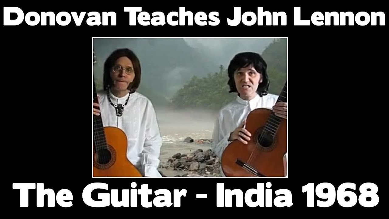 Donovan Teaches John Lennon Guitar 1968 RARE