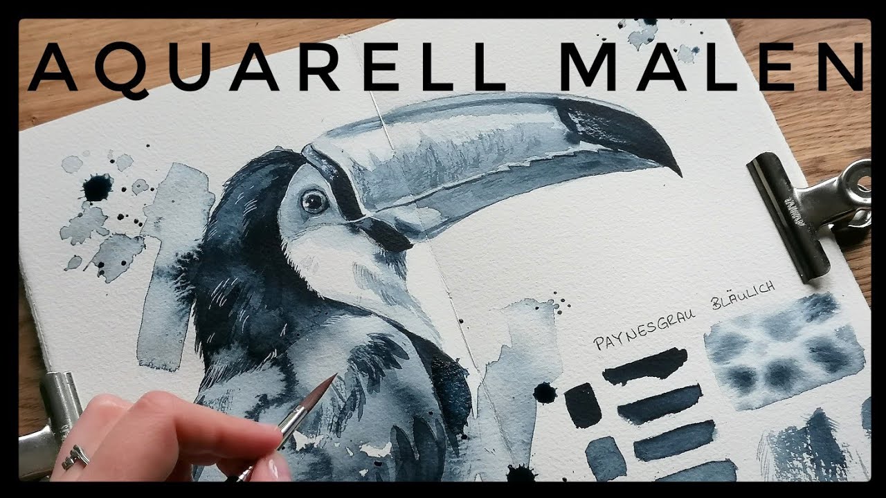 mit nur EINER Farbe malen? Aquarell malen lernen & SKIZZENBUCH IDEE