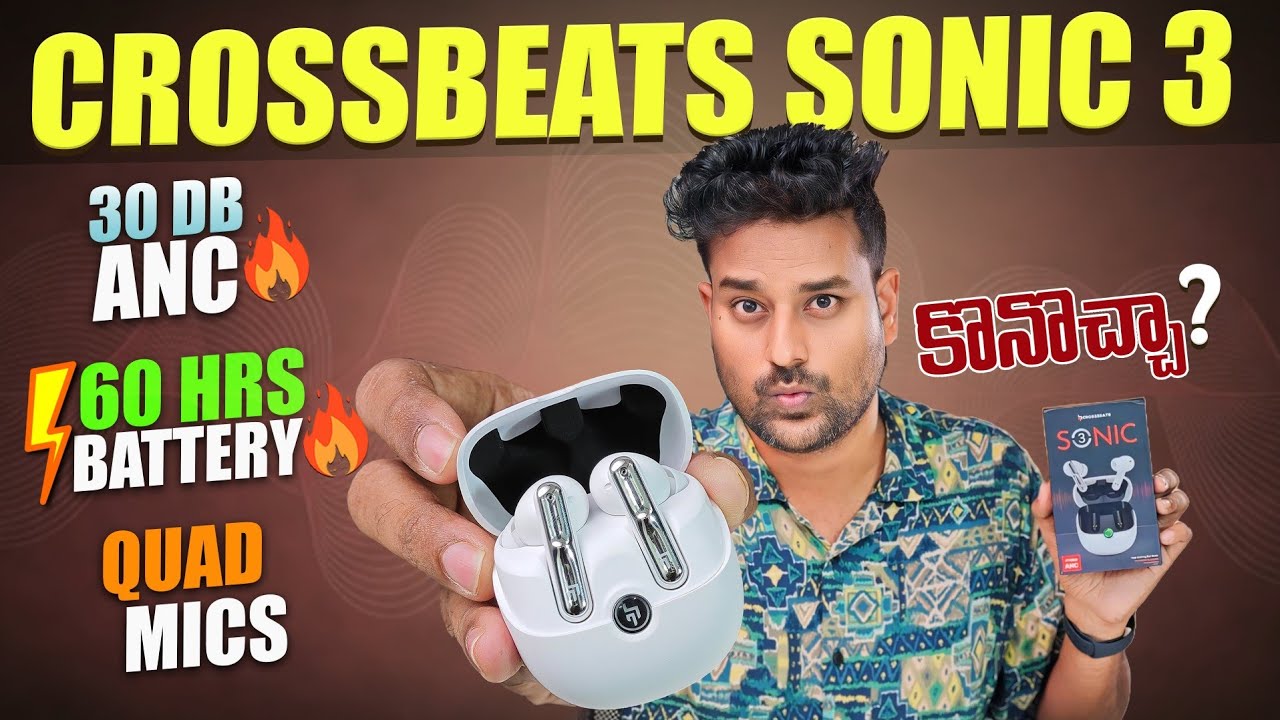Crossbeats Sonic 3 TWS Earbuds with 60H Battery & 30dB ANC Under ₹2000🔥