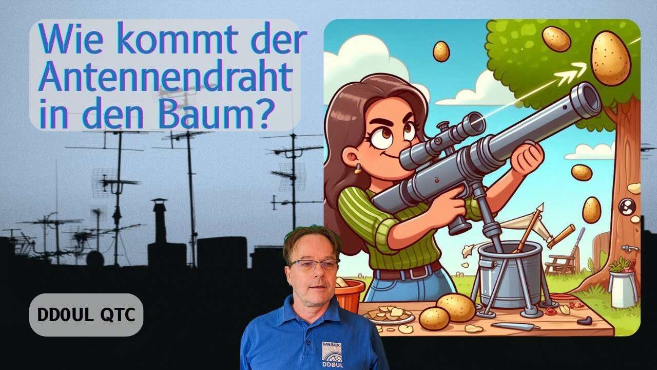 Wie kommt der Antennendraht in den Baum?