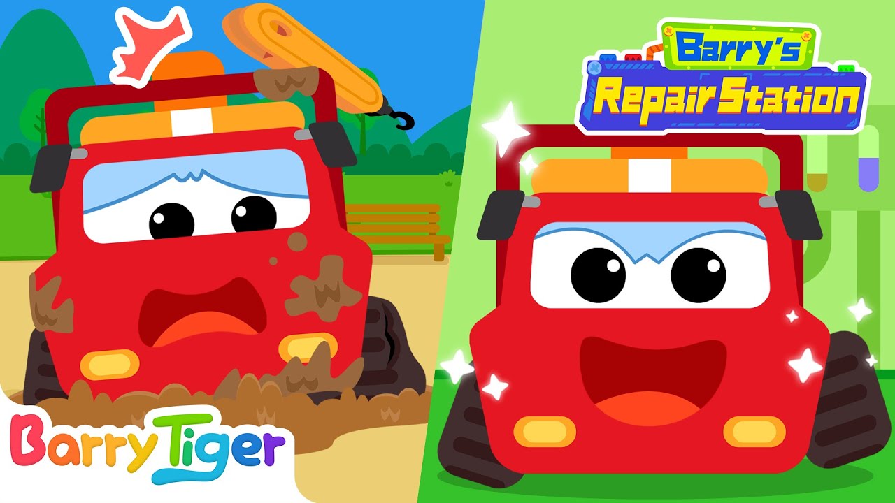 Fix-It Time! Broken Tow Truck Rescue 🚛 | Car Mechanic | Educational Kids Cartoons | BarryTiger