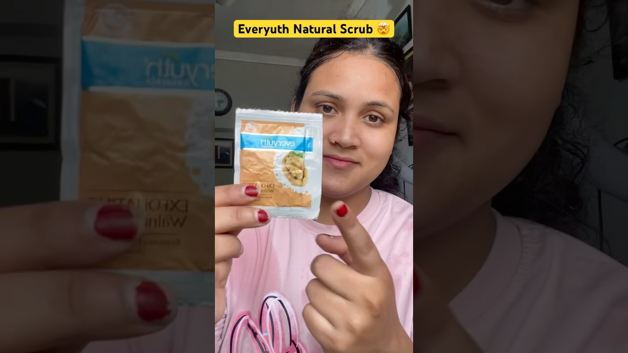 #everyuth Natural Exfoliating Walnut Scrub Review 😱| Skin Care Under 10 Rs🤯| #scrub #skincare #yt