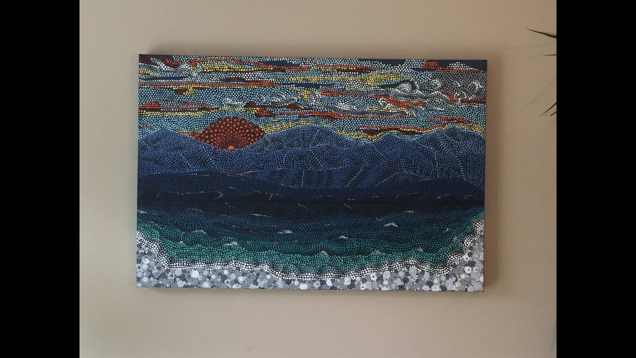 DOT ART - WOW!  landscape painting done with just dots!