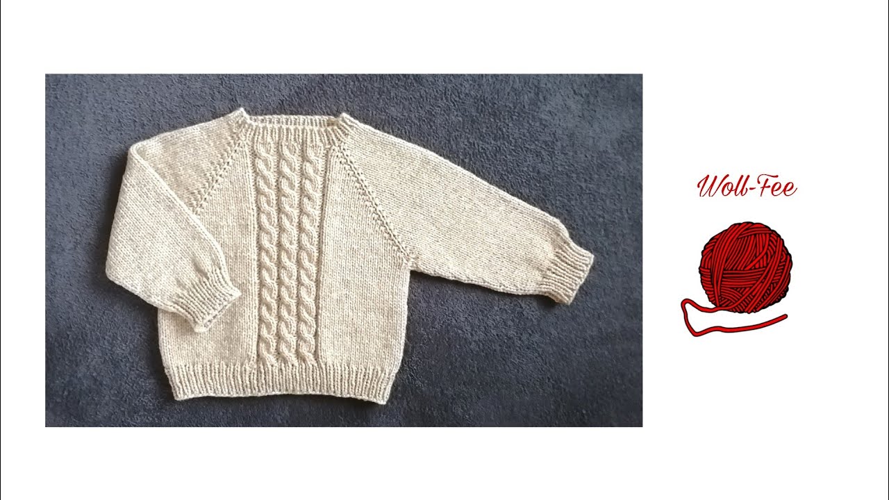 Babypullover RVO stricken Gr. 86/92, Schritt für Schritt Anleitung,  andere Größen siehe Text
