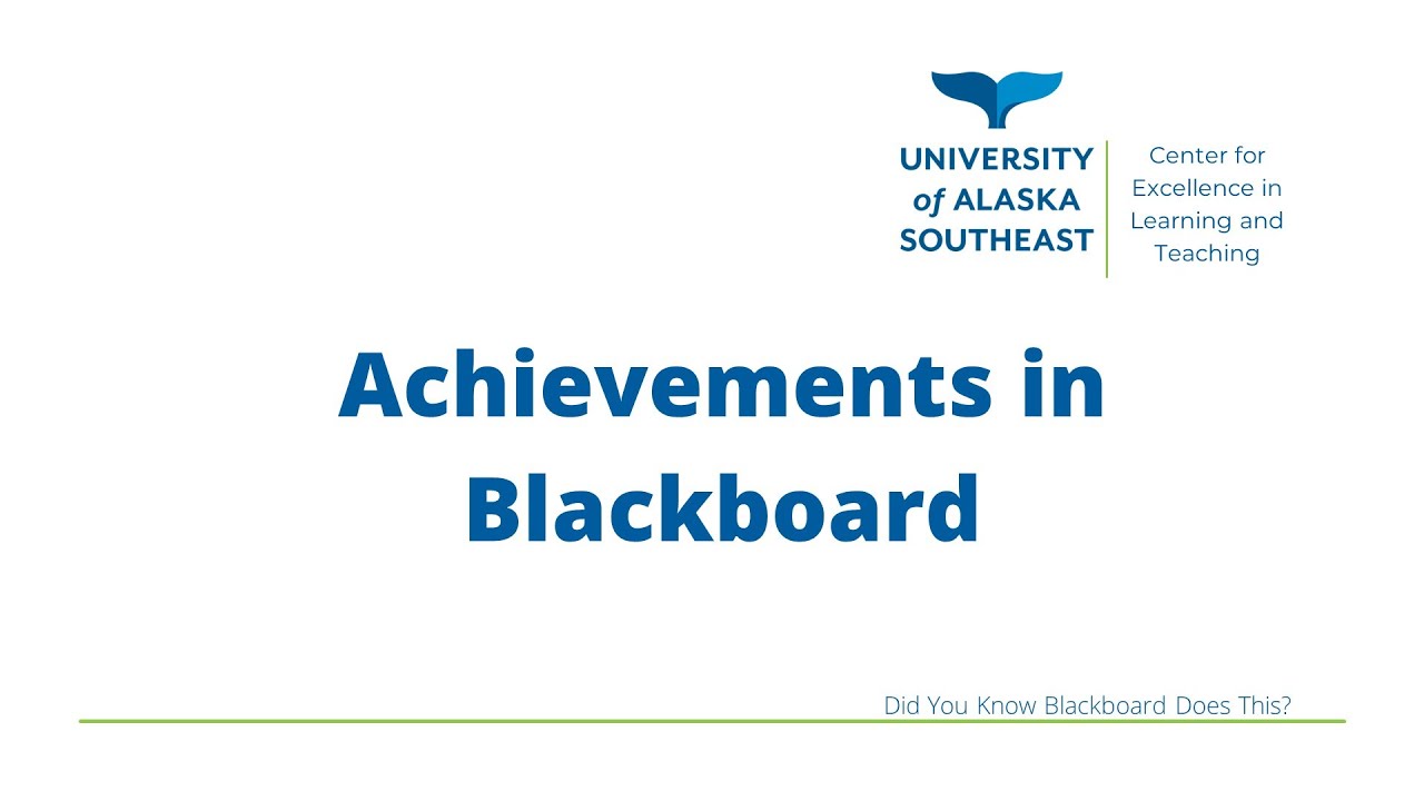 Achievements in Blackboard