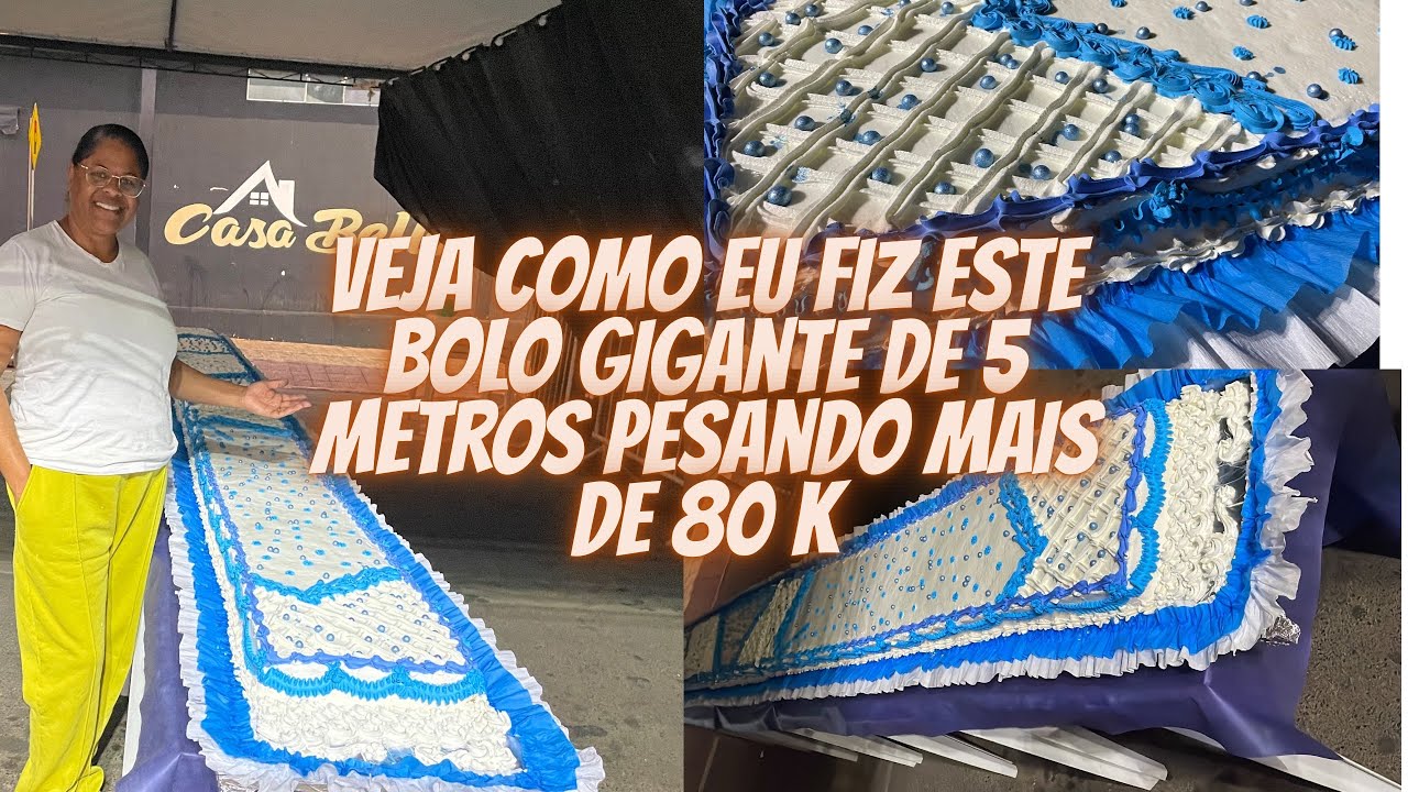 VOCÊS VÃO SE SURPREENDER COM O TAMANHO DESSE BOLO !! BOLO DE 5 NETROS O MAIOR BOLO QUE JA FIZ 