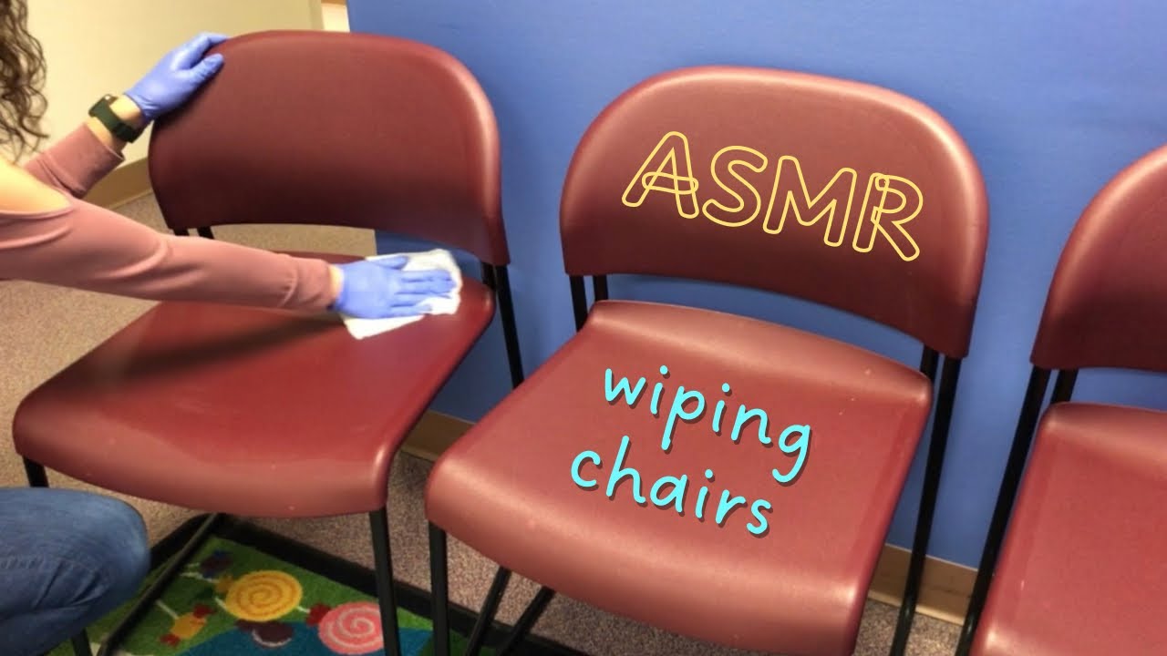 ASMR wiping/cleaning chairs in clinic waiting room. (No talking) #asmr #asmrcleaning