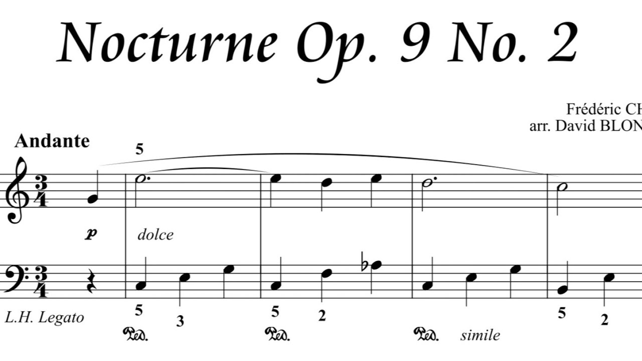 Nocturne Op. 9 No. 2 – Chopin | Easy Piano Solo Arrangement (Sheet Music)